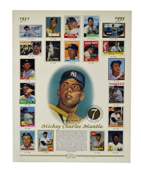 Mickey Mantle Uncut Replica Topps Baseball Card Sheet